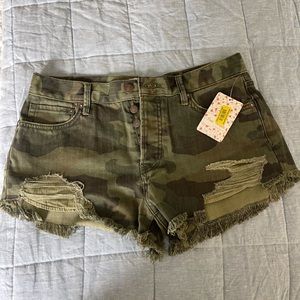 Camo Jean shorts free people!